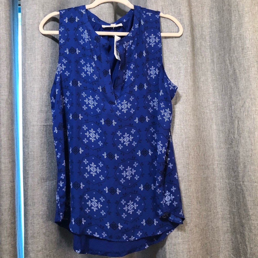 Loft - Mixed-Media Shell - Royal Blue - Size Large